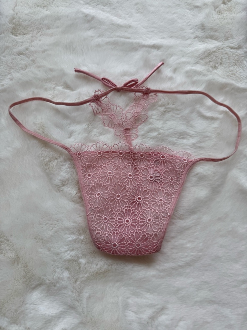 Victoria's Secret Pink Floral Crochet Thong - Picture 2 of 7